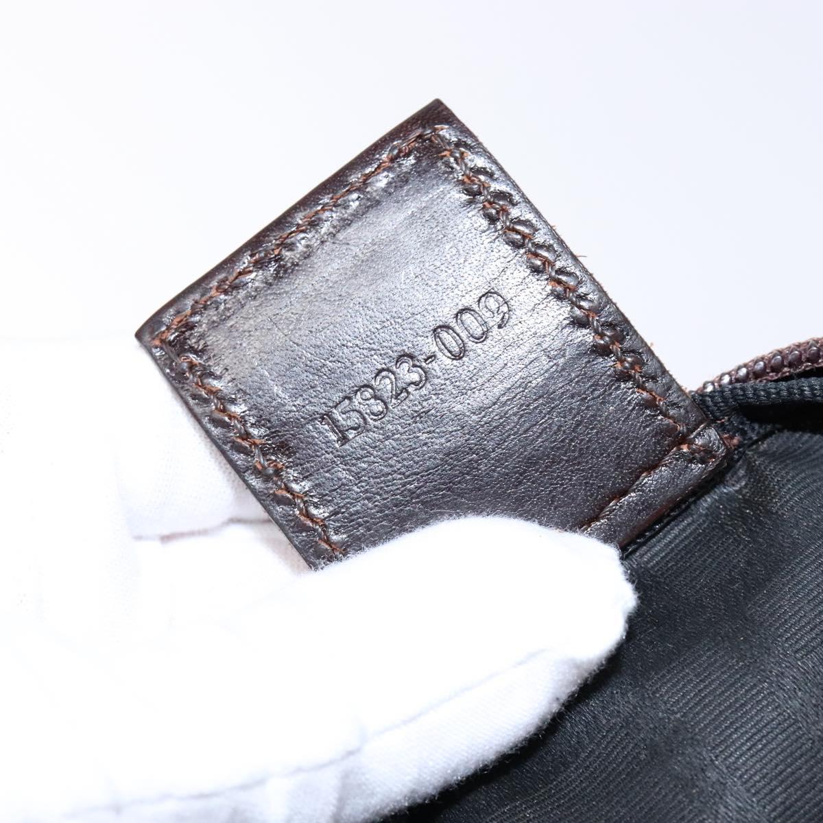 FENDI Zucca Canvas Hand Bag Black Brown Auth 137643