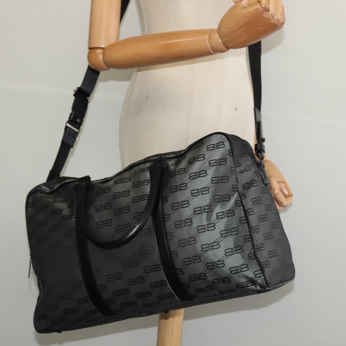 BALENCIAGA Boston Bag Nylon 2way Vintage Gray Auth 137646