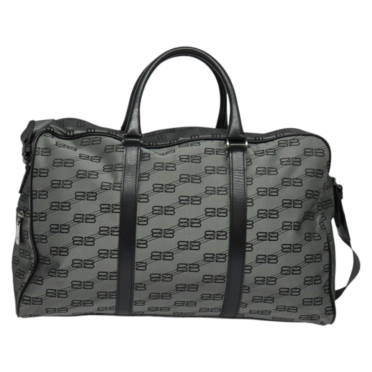 BALENCIAGA Boston Bag Nylon 2way Vintage Gray Auth 137646