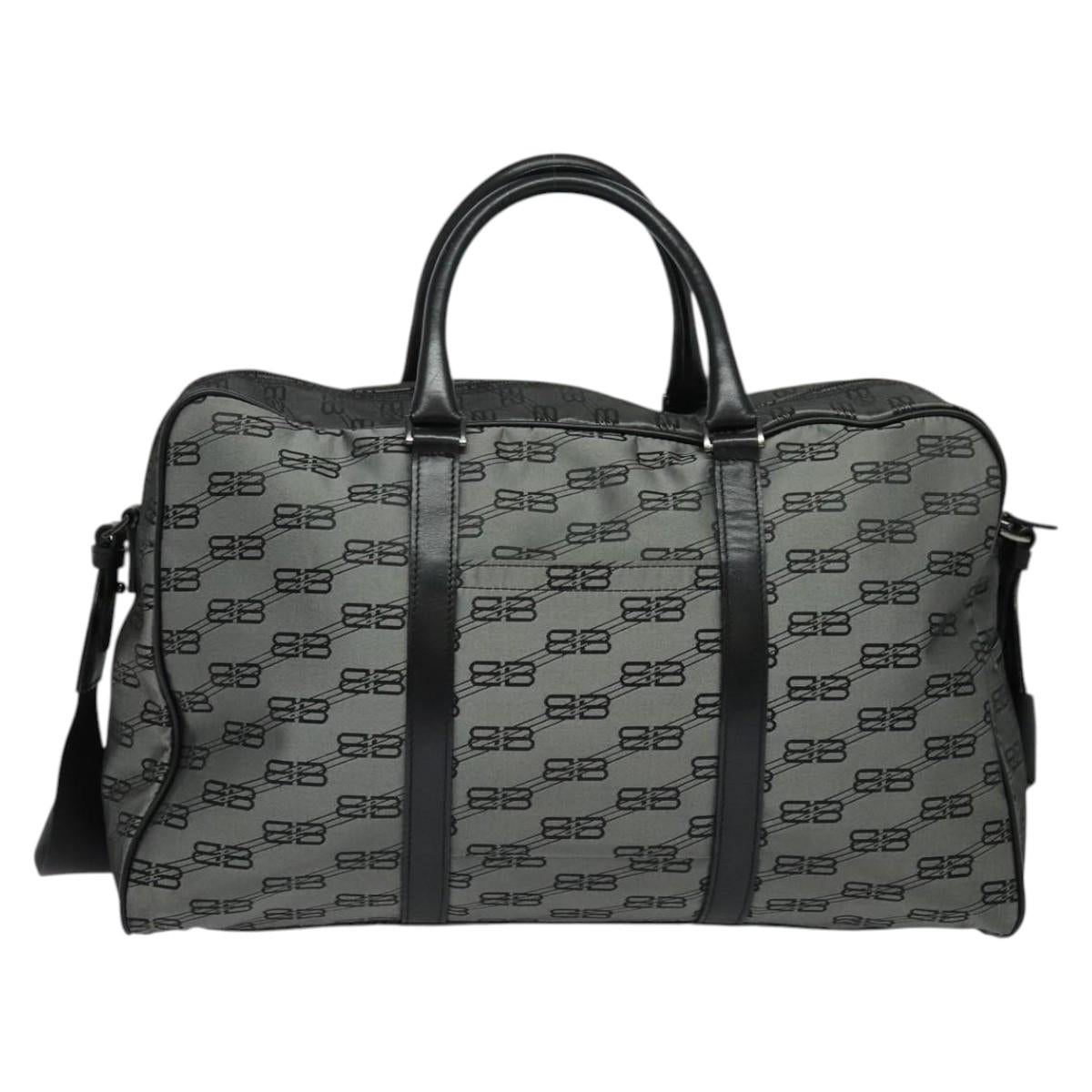 BALENCIAGA Boston Bag Nylon 2way Vintage Gray Auth 137646