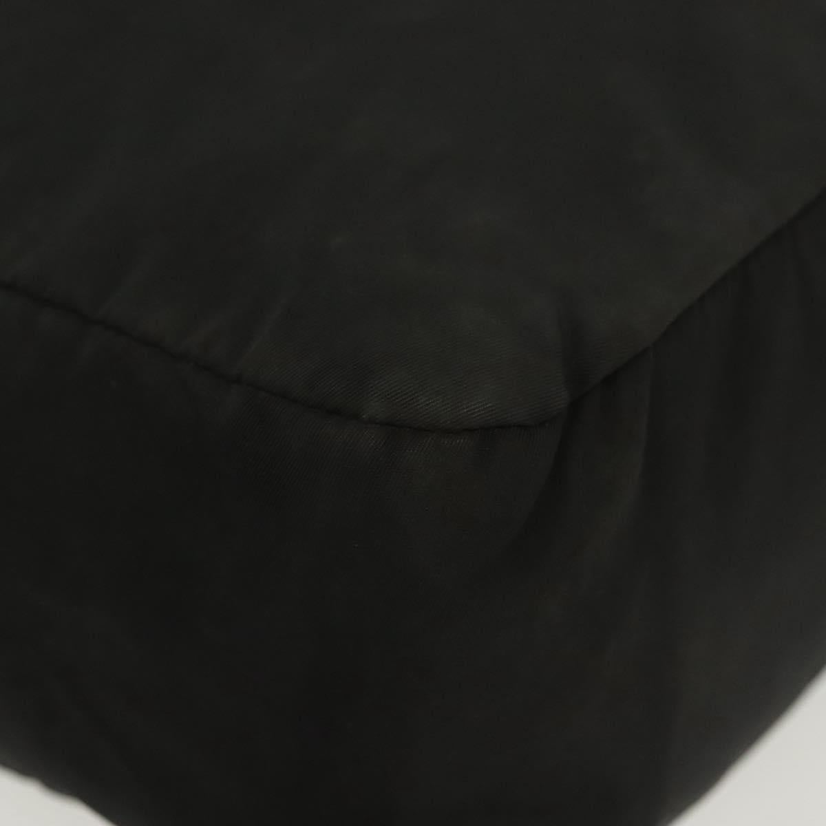 PRADA Hand Bag Nylon Black Silver Auth 137647