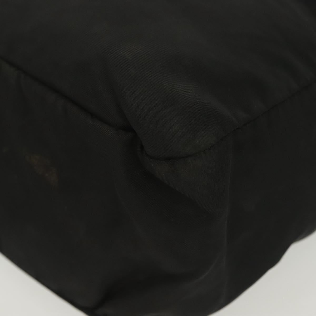 PRADA Hand Bag Nylon Black Silver Auth 137647