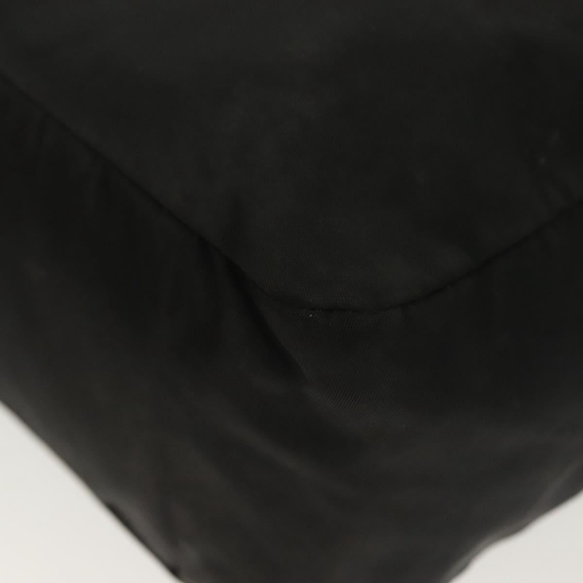 PRADA Hand Bag Nylon Black Silver Auth 137647