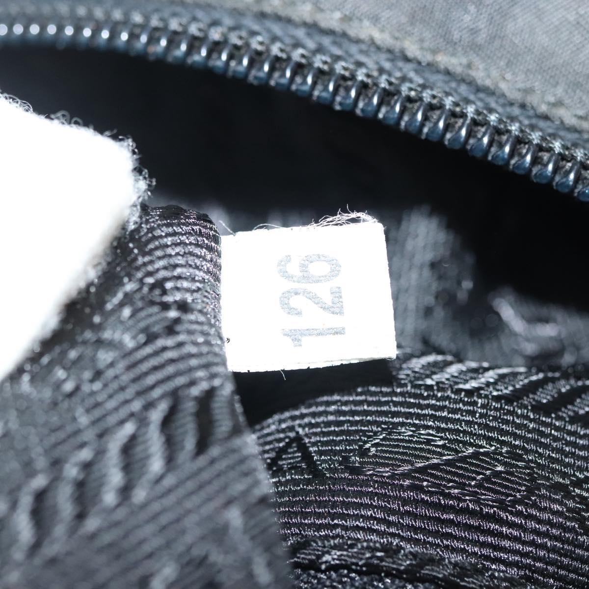 PRADA Hand Bag Nylon Black Silver Auth 137647