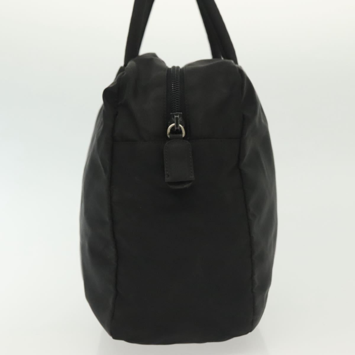 PRADA Hand Bag Nylon Black Silver Auth 137647