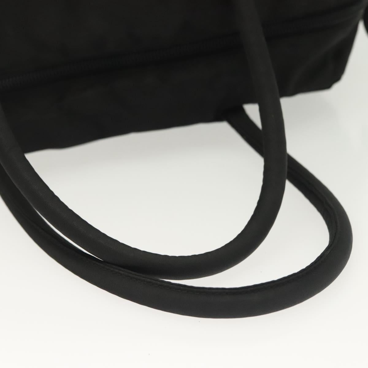 PRADA Hand Bag Nylon Black Silver Auth 137647
