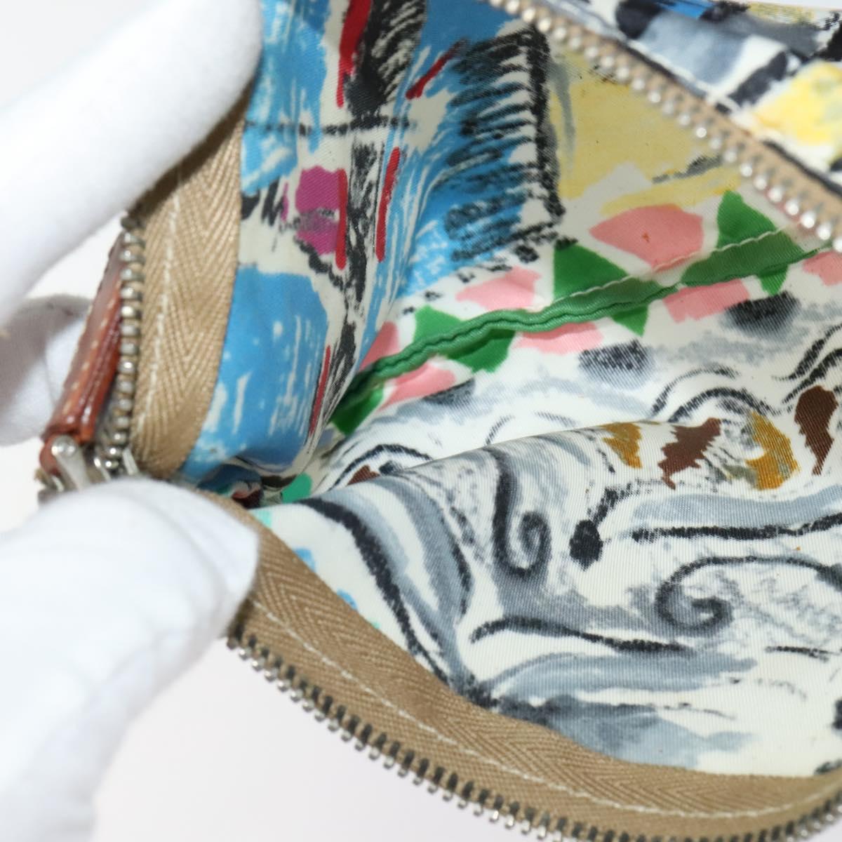 PRADA Tote Bag Vinyl Leather Clear Multicolor Silver BR2515 Auth 137653