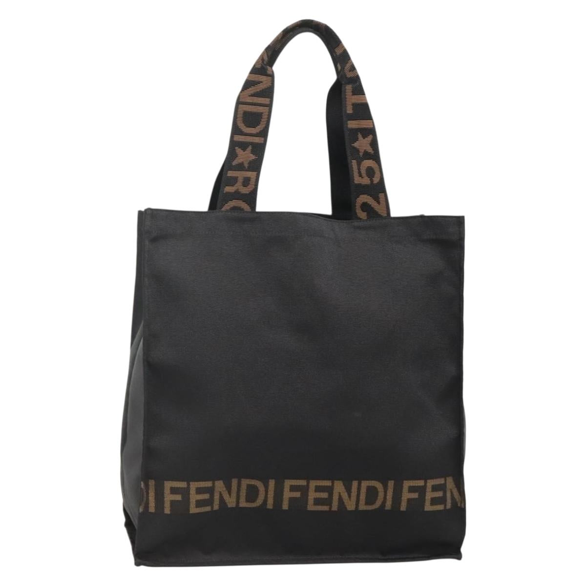 FENDI Tote Bag Black Gold Auth 137668
