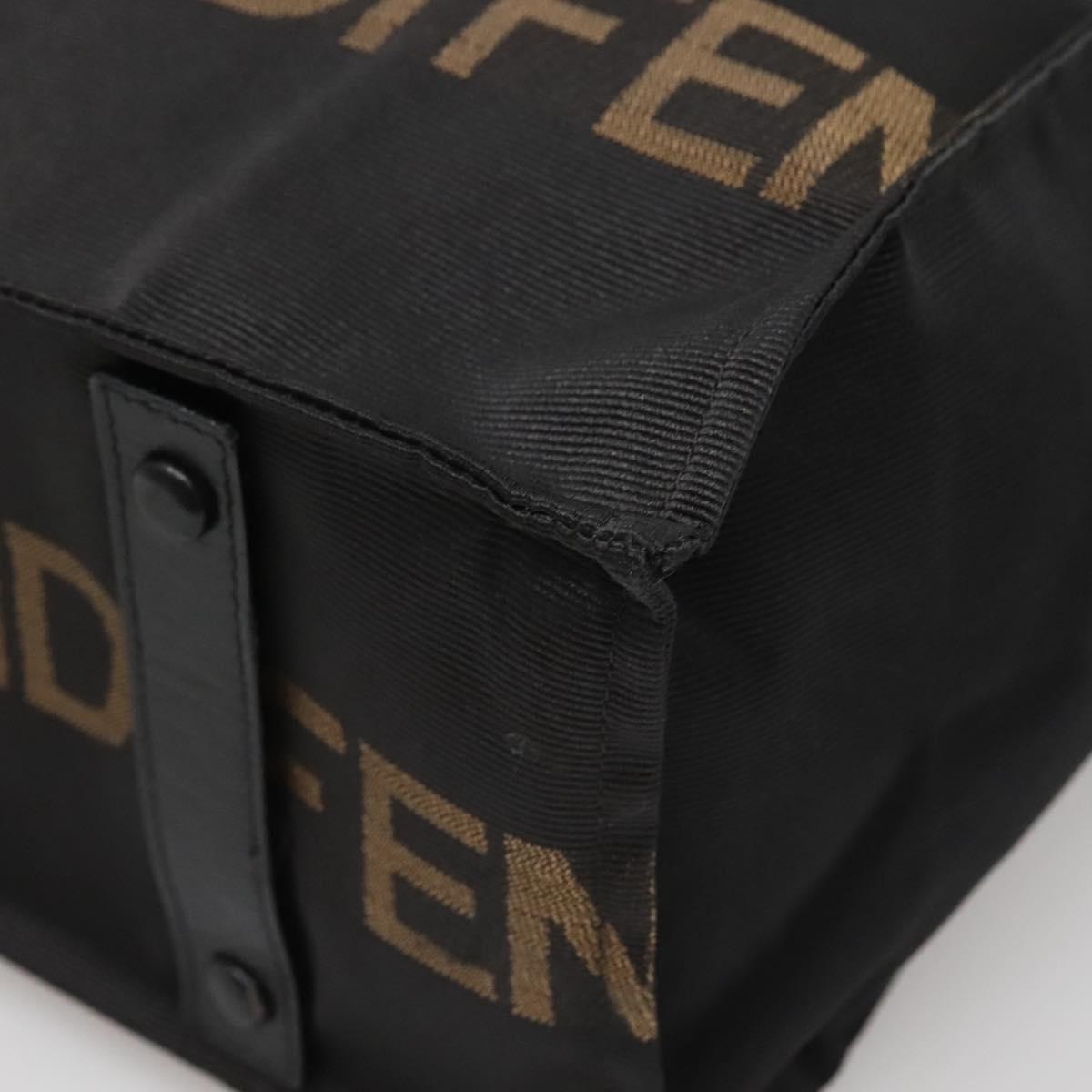 FENDI Tote Bag Black Gold Auth 137668