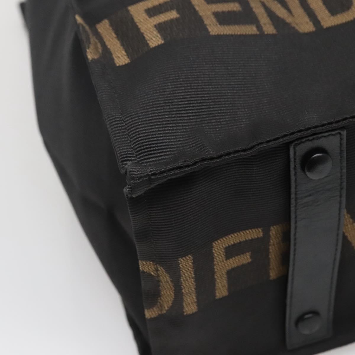 FENDI Tote Bag Black Gold Auth 137668