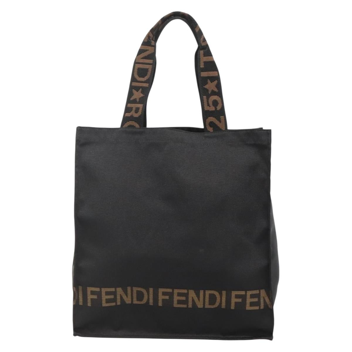 FENDI Tote Bag Black Gold Auth 137668