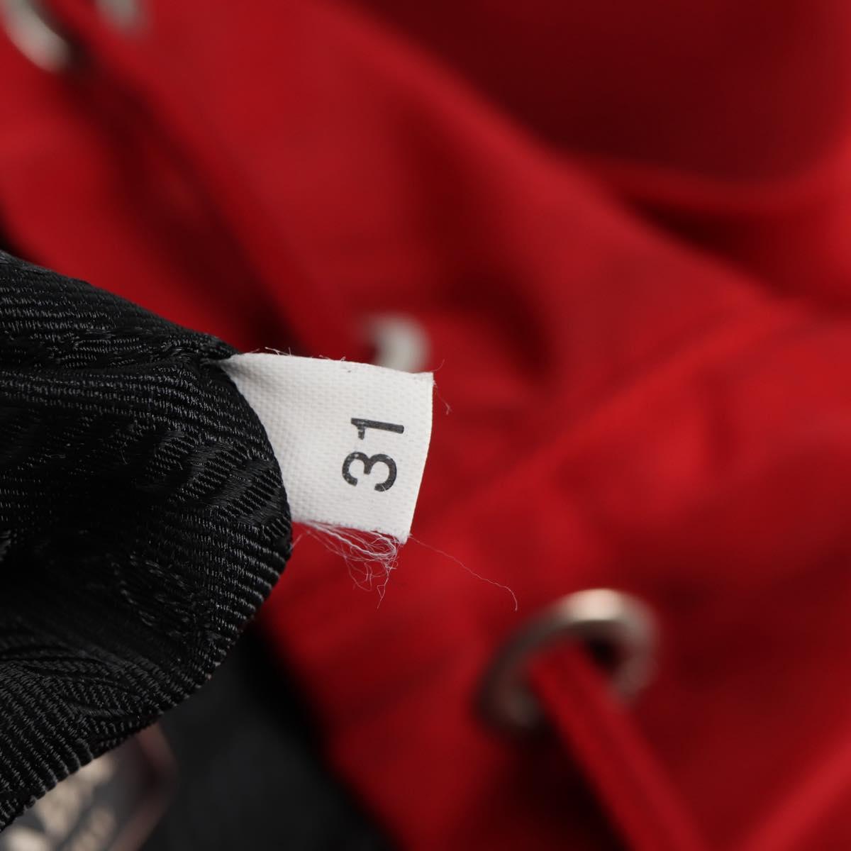 PRADA Backpack Nylon Red Silver Auth 137676