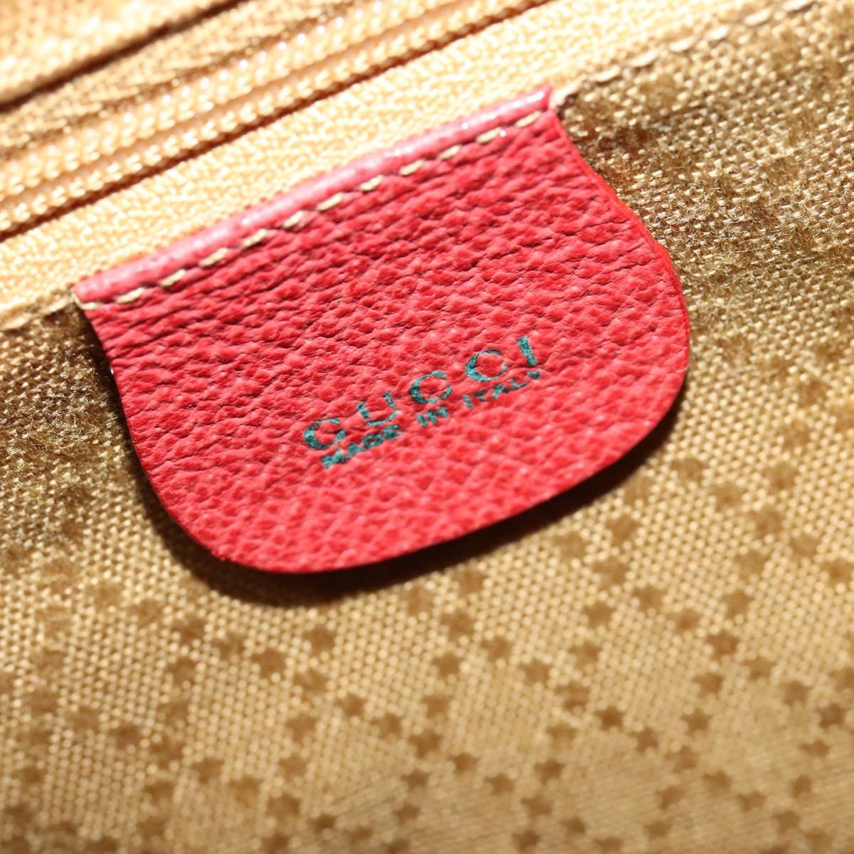 GUCCI Bamboo Backpack Suede Red Gold 003 2058 0016 Auth 137695