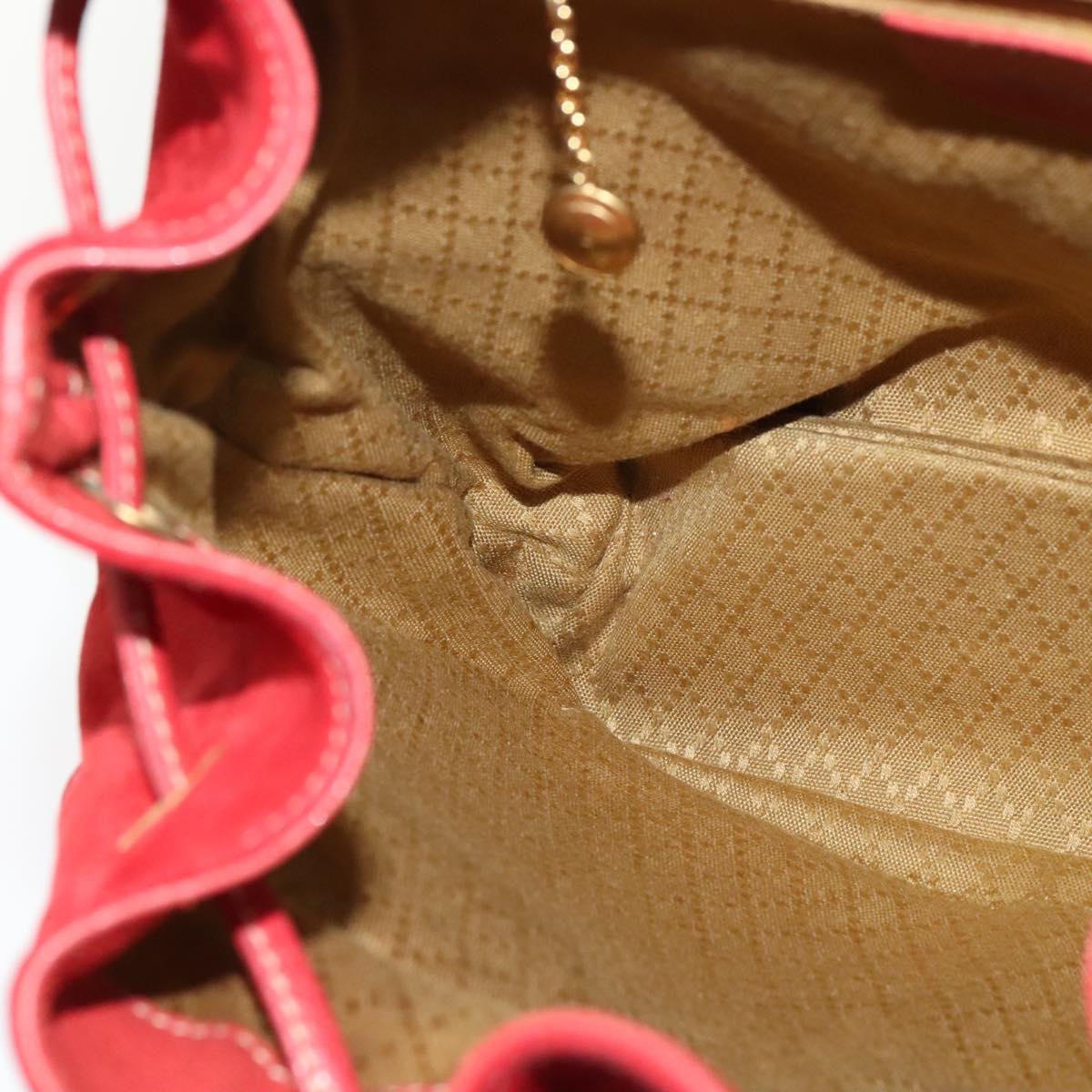GUCCI Bamboo Backpack Suede Red Gold 003 2058 0016 Auth 137695
