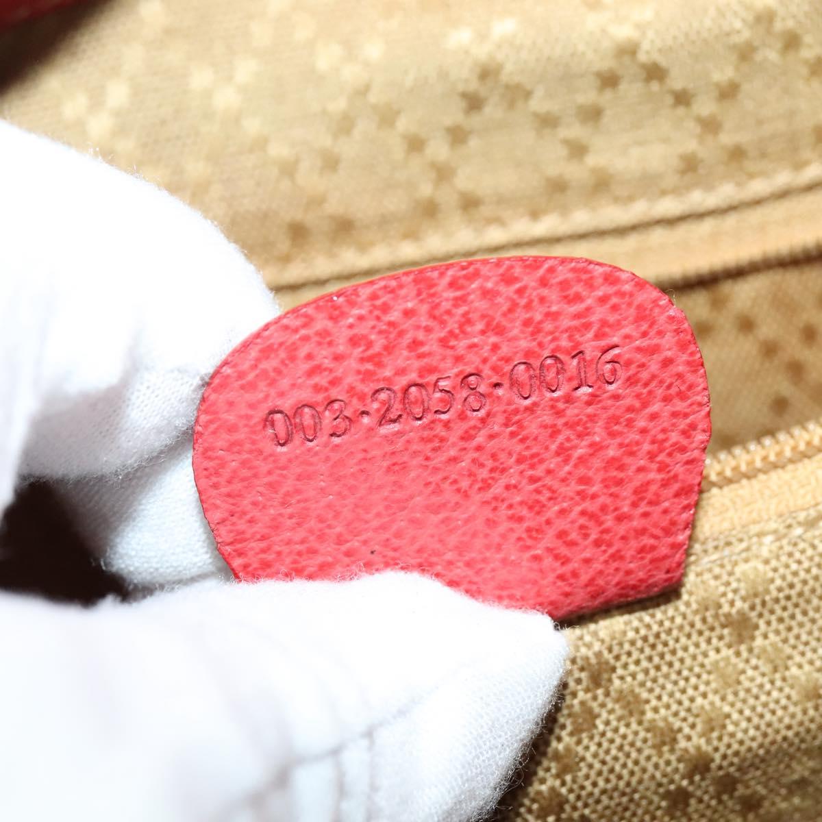 GUCCI Bamboo Backpack Suede Red Gold 003 2058 0016 Auth 137695
