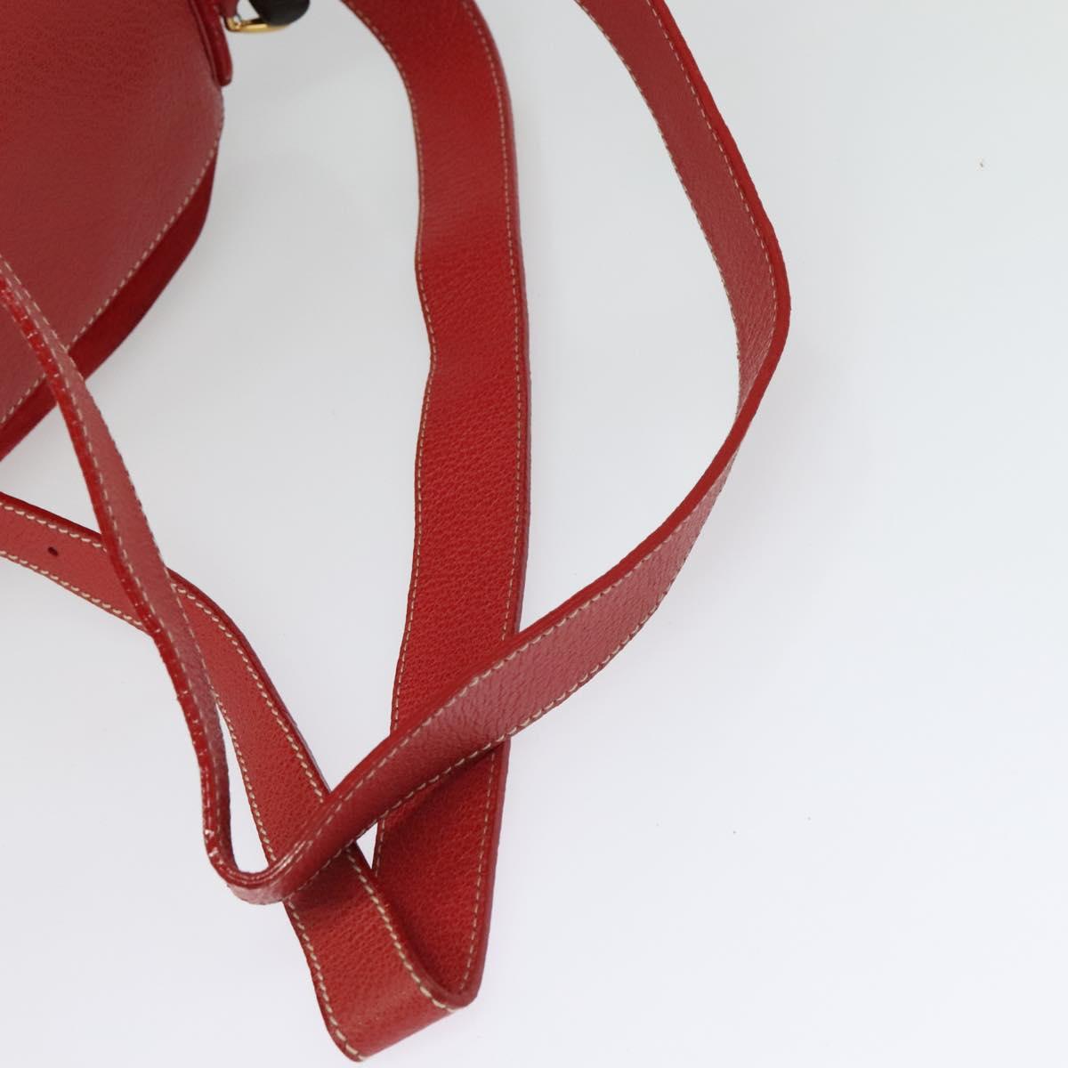 GUCCI Bamboo Backpack Suede Red Gold 003 2058 0016 Auth 137695