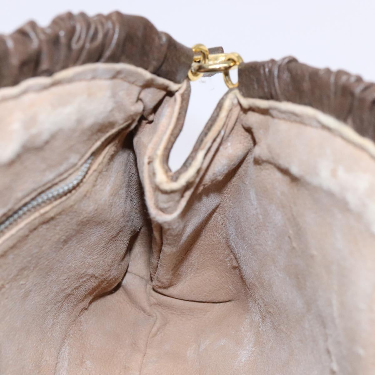 GUCCI GG Plus Supreme Shoulder Bag PVC Beige Gold Auth 137701