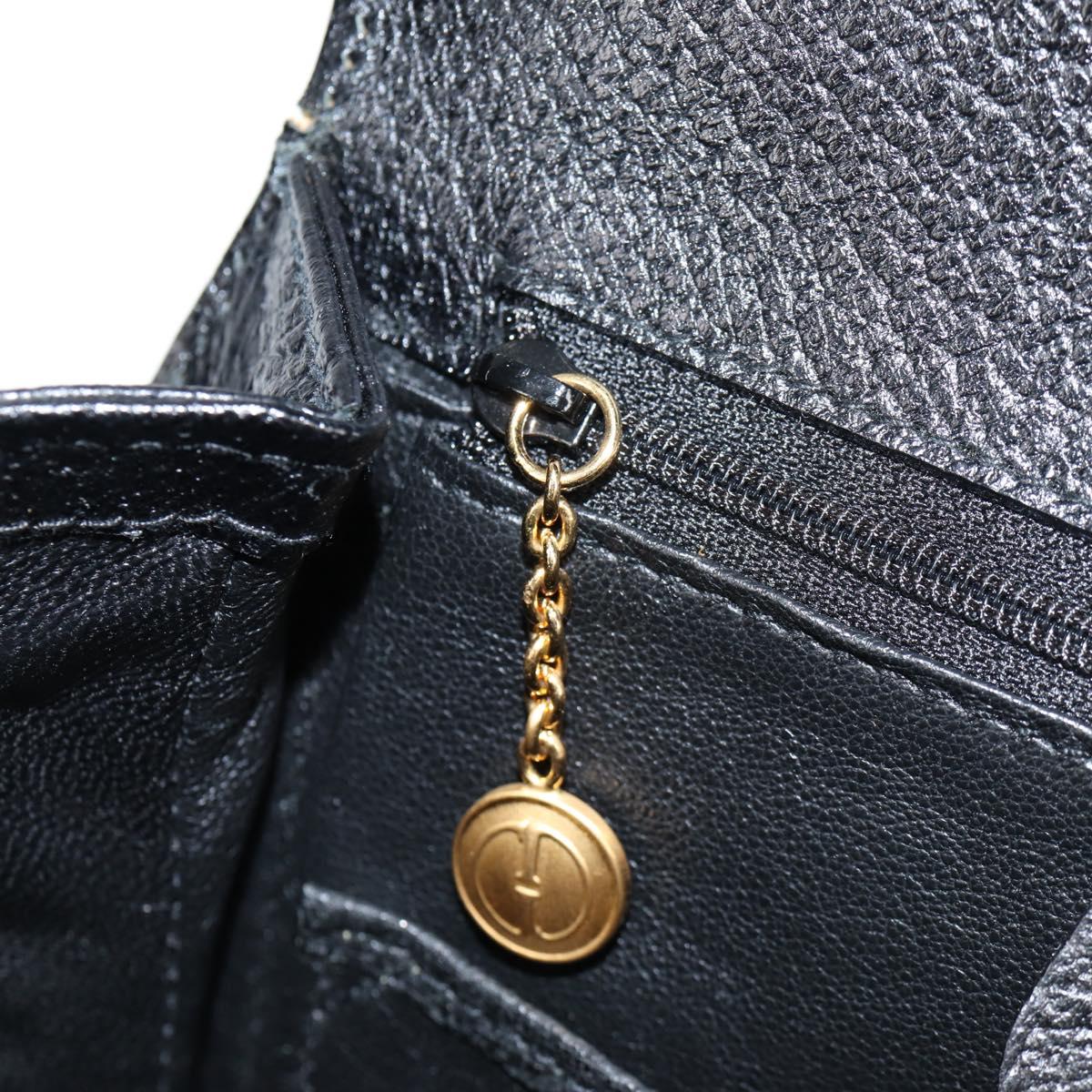 GUCCI Bamboo Hand Bag Leather Black Gold 001 1781 1577 0 Auth 137706A