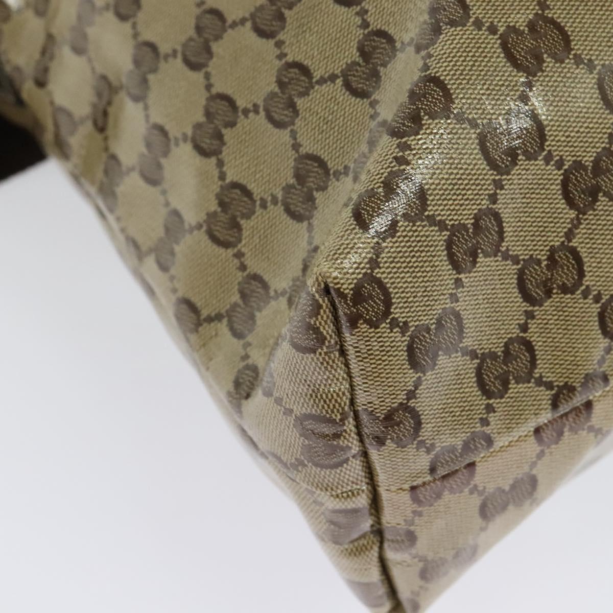 GUCCI GG Crystal Shoulder Bag Coated Canvas Outlet Beige Gold 339569 Auth 137708
