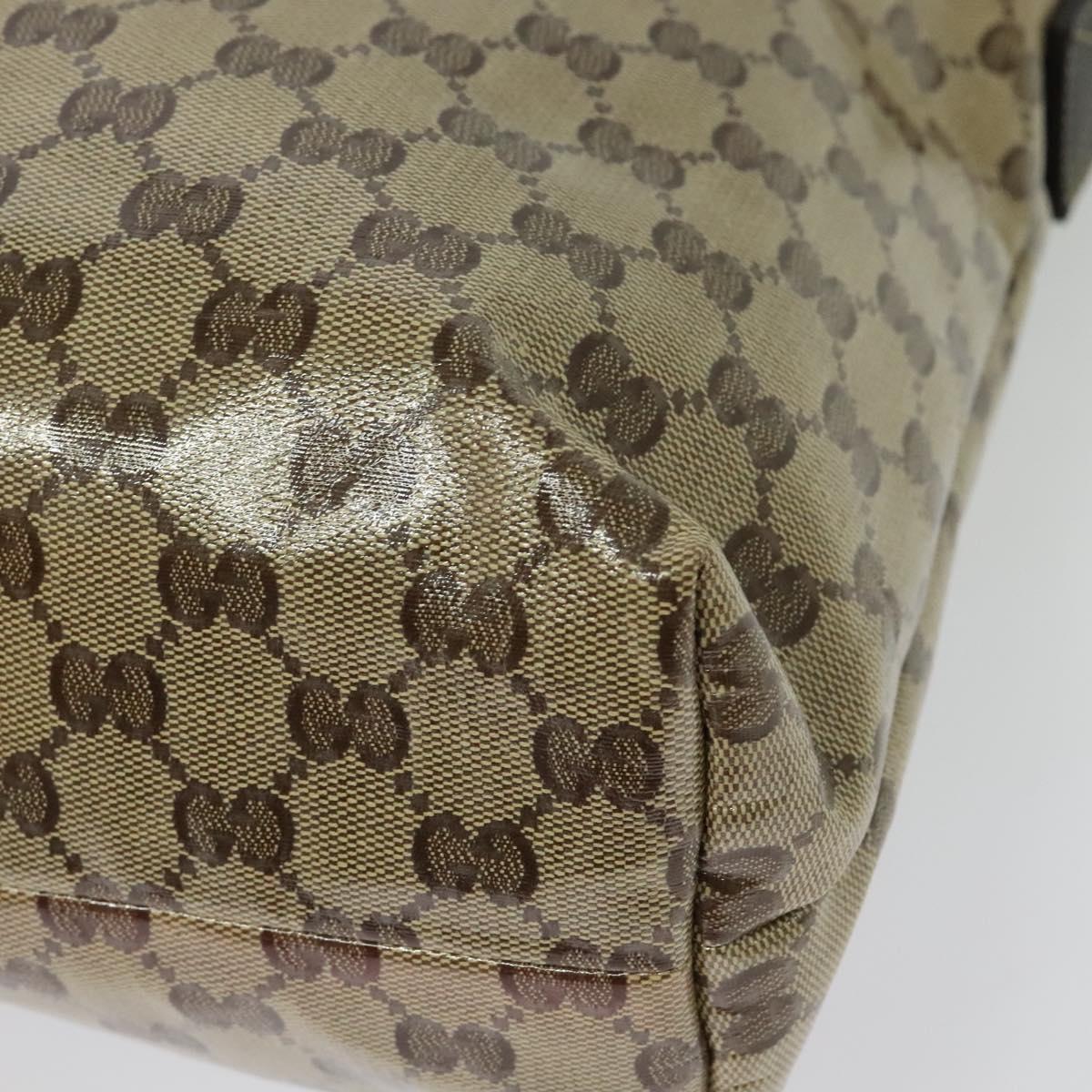 GUCCI GG Crystal Shoulder Bag Coated Canvas Outlet Beige Gold 339569 Auth 137708
