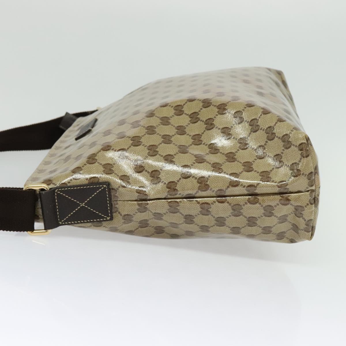 GUCCI GG Crystal Shoulder Bag Coated Canvas Outlet Beige Gold 339569 Auth 137708