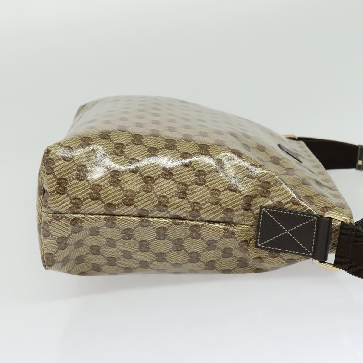 GUCCI GG Crystal Shoulder Bag Coated Canvas Outlet Beige Gold 339569 Auth 137708