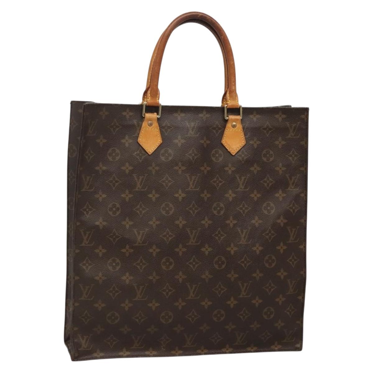 LOUIS VUITTON Monogram Sac Plat Hand Bag M51140 LV Auth 137711