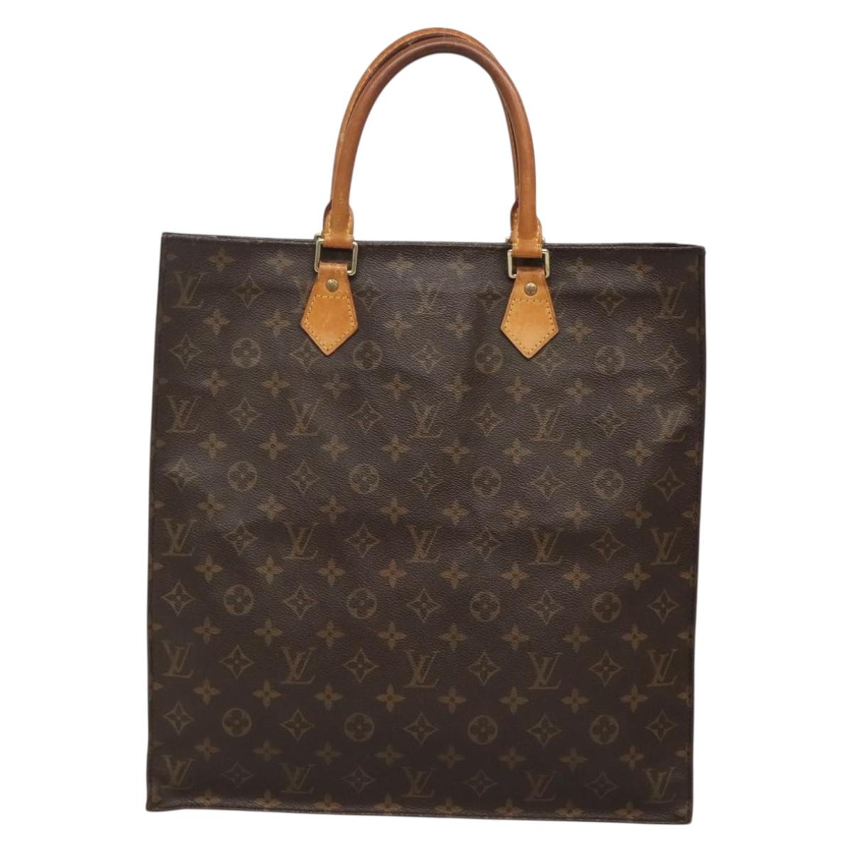 LOUIS VUITTON Monogram Sac Plat Hand Bag M51140 LV Auth 137711