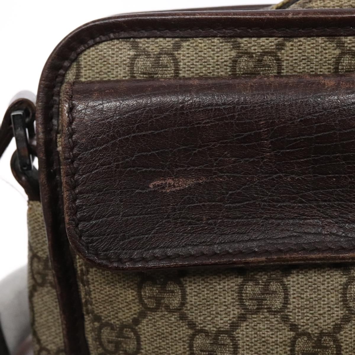 GUCCI GG Supreme Clutch Bag PVC Beige Silver 108844 Auth 137718