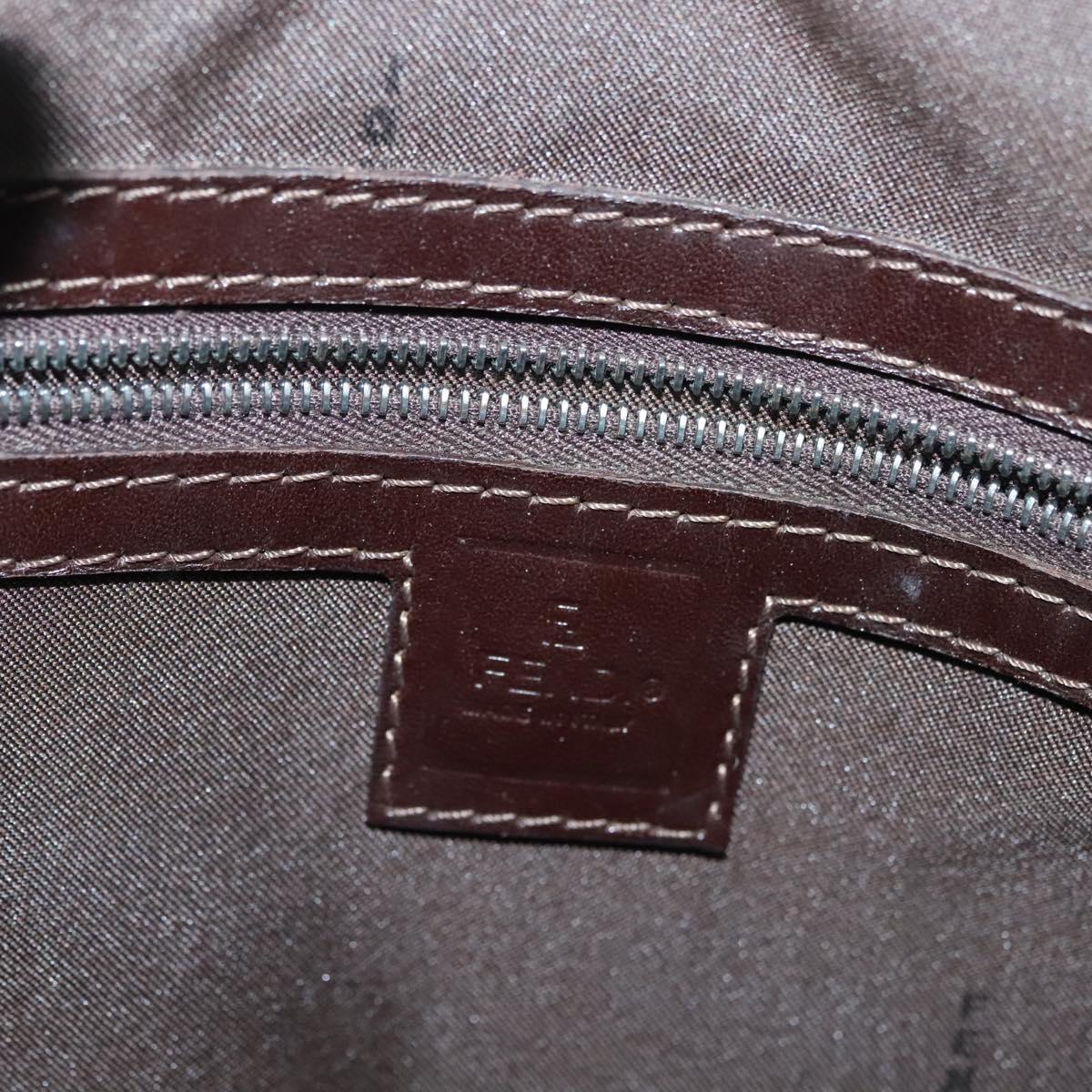 FENDI Zucca Canvas Hand Bag Brown Black Auth 137721