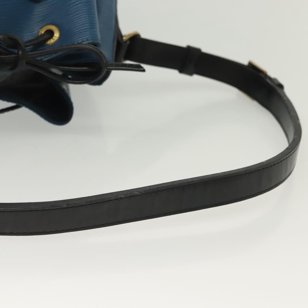 LOUIS VUITTON Epi Petit Noe Shoulder Bag Bicolor Black Blue M44152 Auth 137735