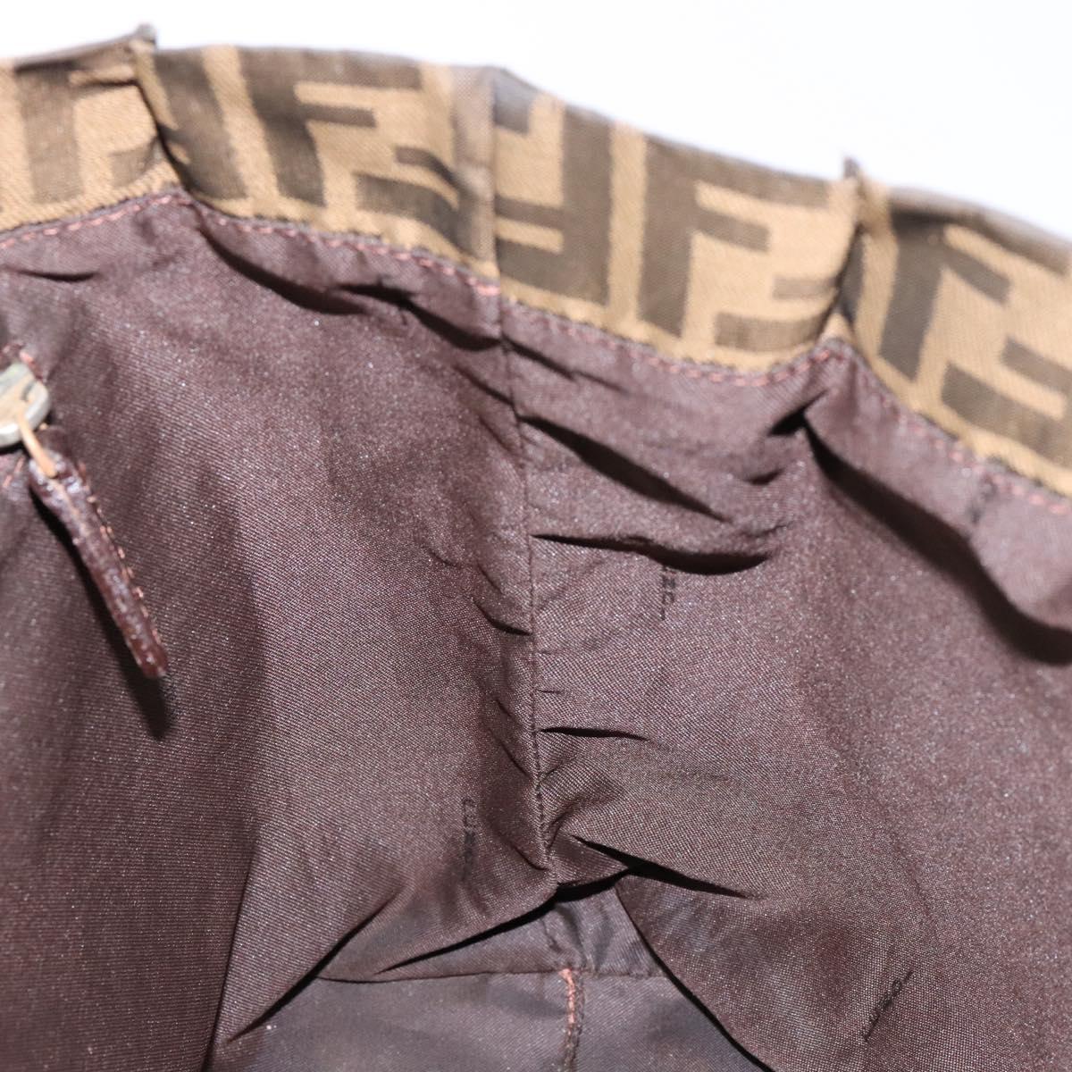 FENDI Zucca Canvas Tote Bag Black Brown Auth 137741