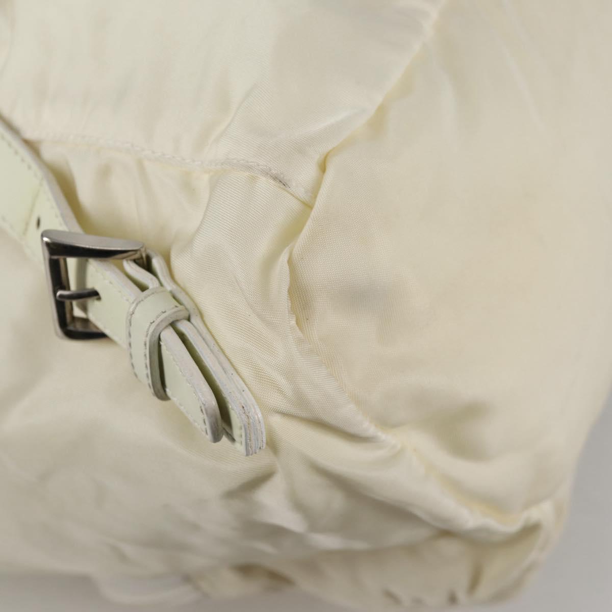 PRADA Backpack Nylon Cream Silver Auth 137765