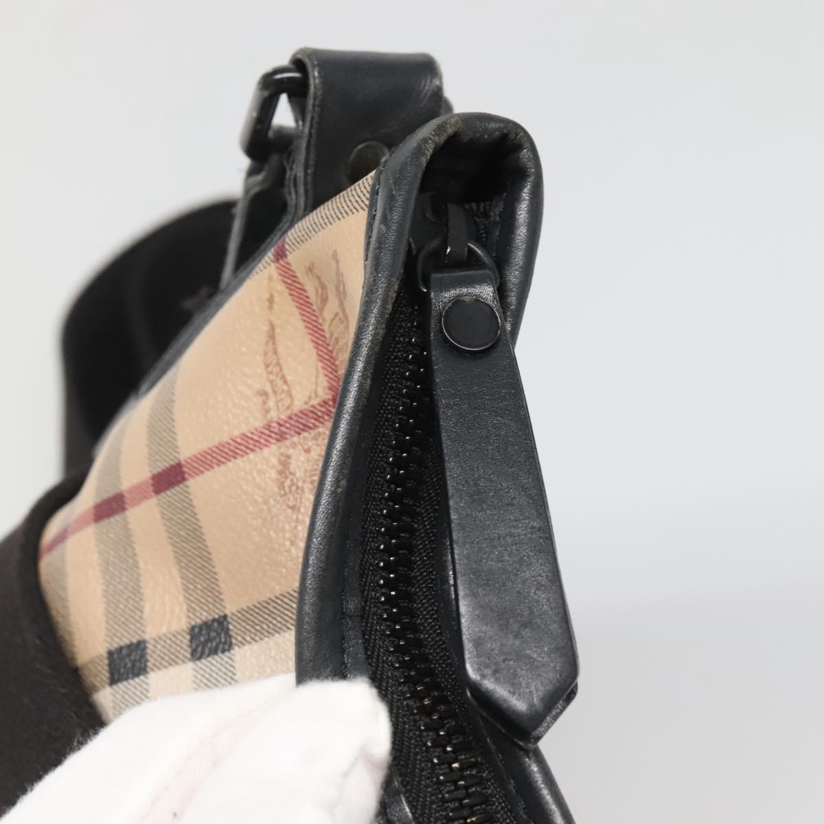 BURBERRY Nova Check Shoulder Bag PVC Beige Auth 137777