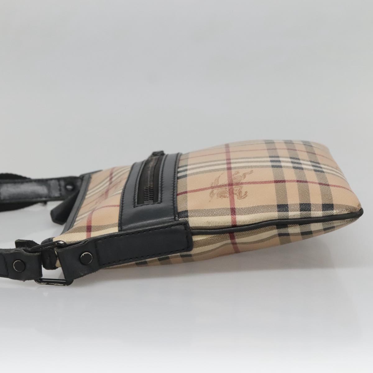 BURBERRY Nova Check Shoulder Bag PVC Beige Auth 137777