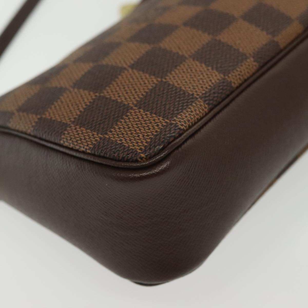 LOUIS VUITTON Damier Ebene Trousse Makeup Pouch N51982 LV Auth 137790