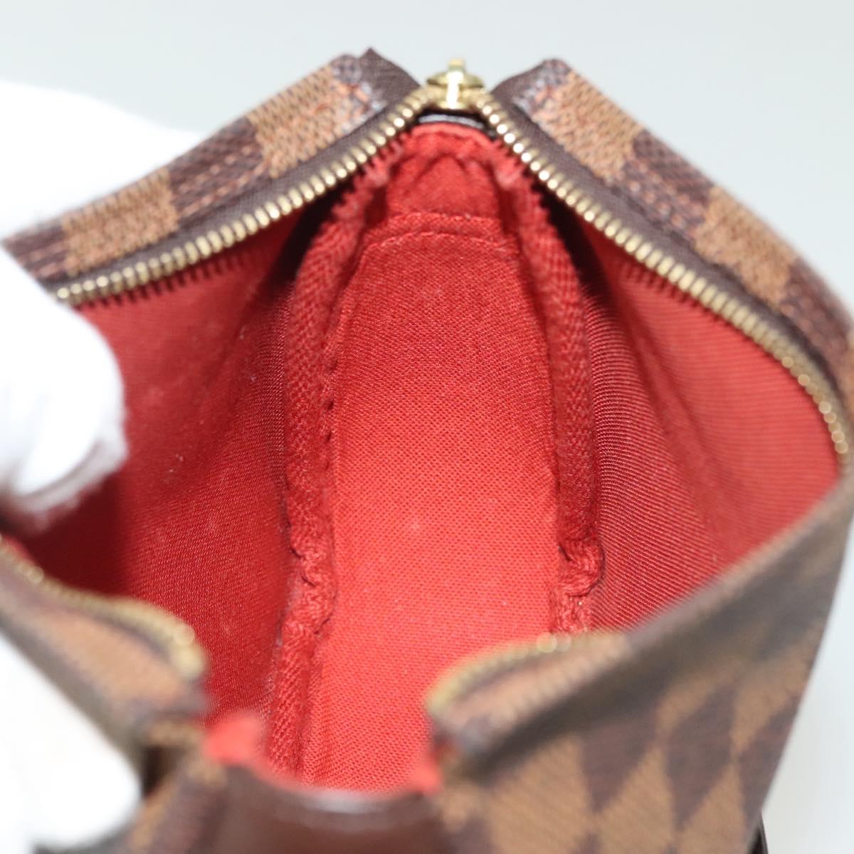 LOUIS VUITTON Damier Ebene Trousse Makeup Pouch N51982 LV Auth 137790