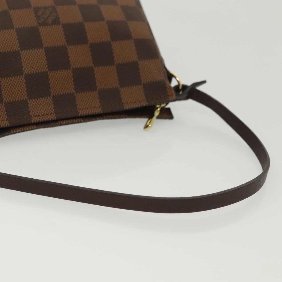 LOUIS VUITTON Damier Ebene Trousse Makeup Pouch N51982 LV Auth 137790