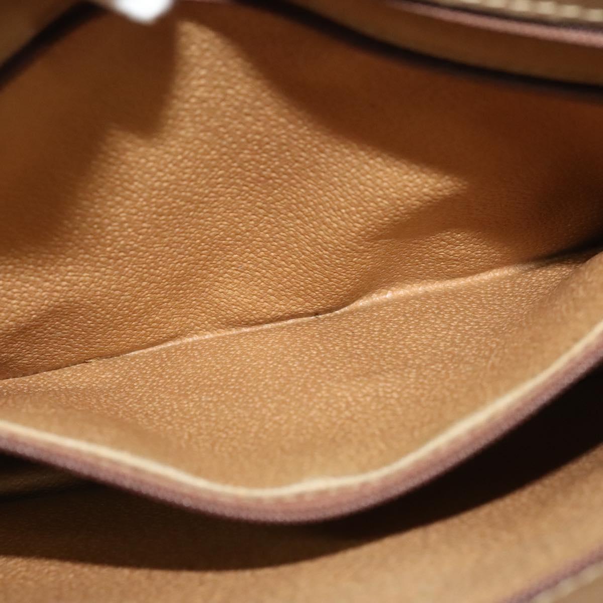 GUCCI GG Supreme Hand Bag PVC Vintage Beige Gold Auth 137795