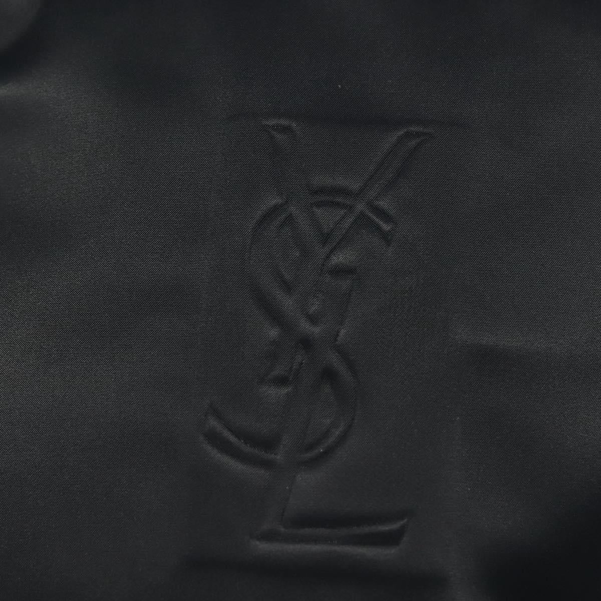 SAINT LAURENT Tote Bag Nylon Navy Silver Auth 137808