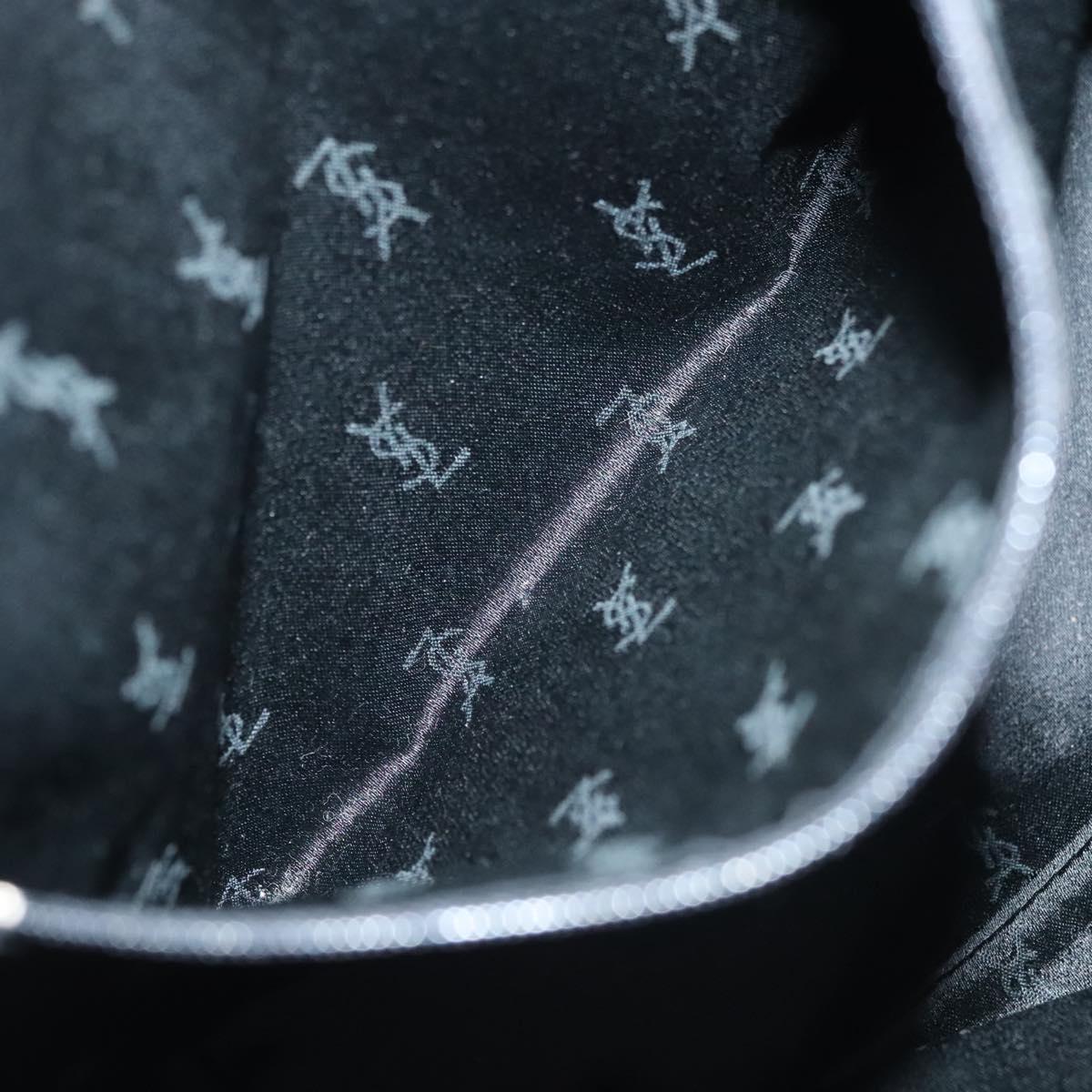 SAINT LAURENT Tote Bag Nylon Navy Silver Auth 137808