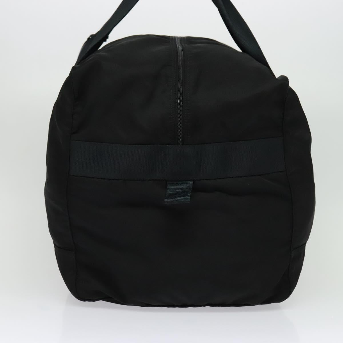 PRADA Boston Bag Nylon Black Silver Auth 137814