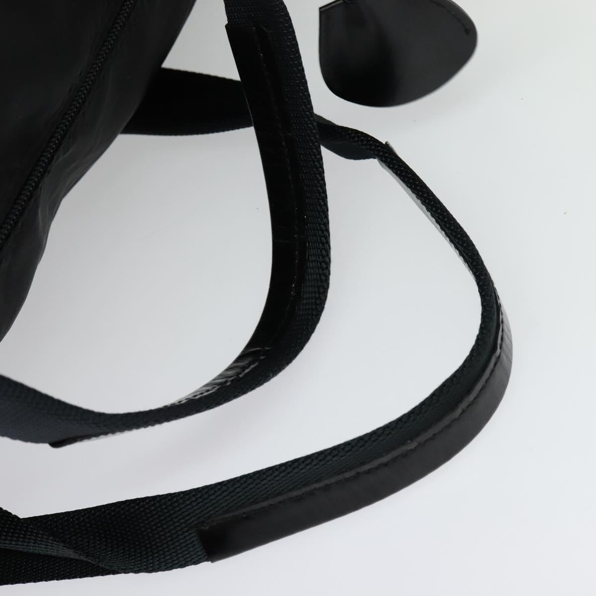 PRADA Boston Bag Nylon Black Silver Auth 137814