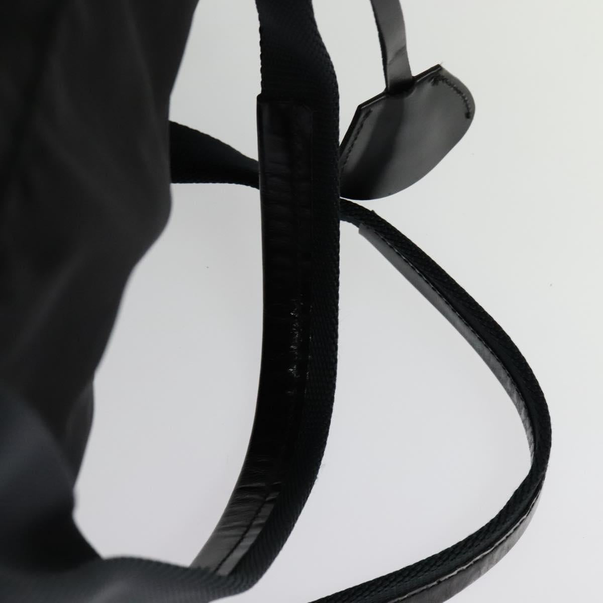 PRADA Boston Bag Nylon Black Silver Auth 137814