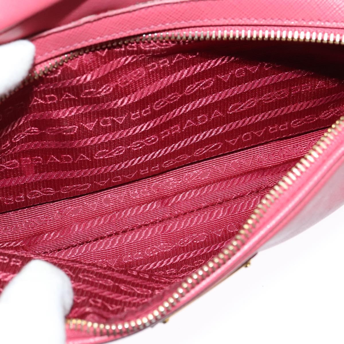 PRADA Shoulder Bag Safiano leather Pink Gold BT1010 Auth 137816