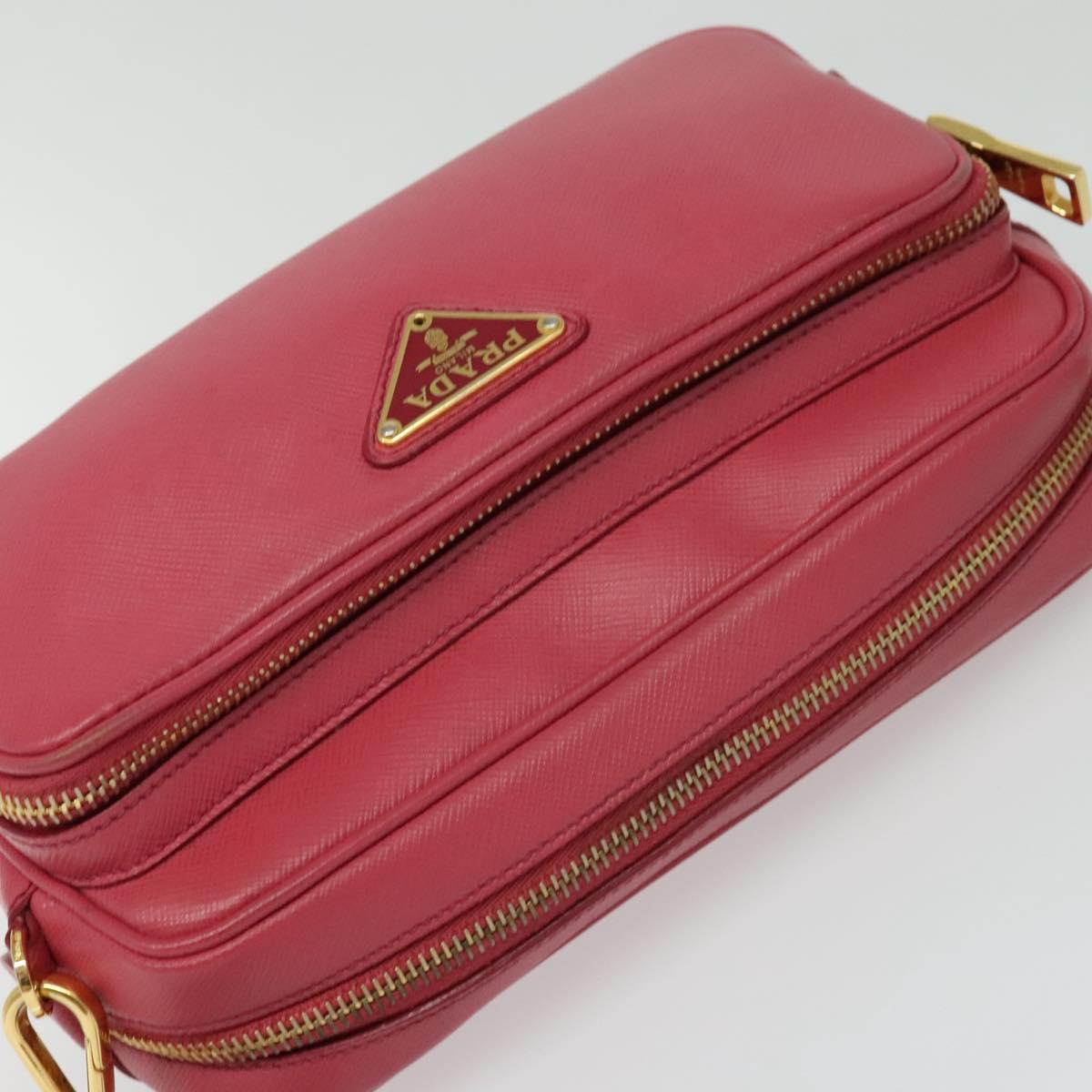 PRADA Shoulder Bag Safiano leather Pink Gold BT1010 Auth 137816