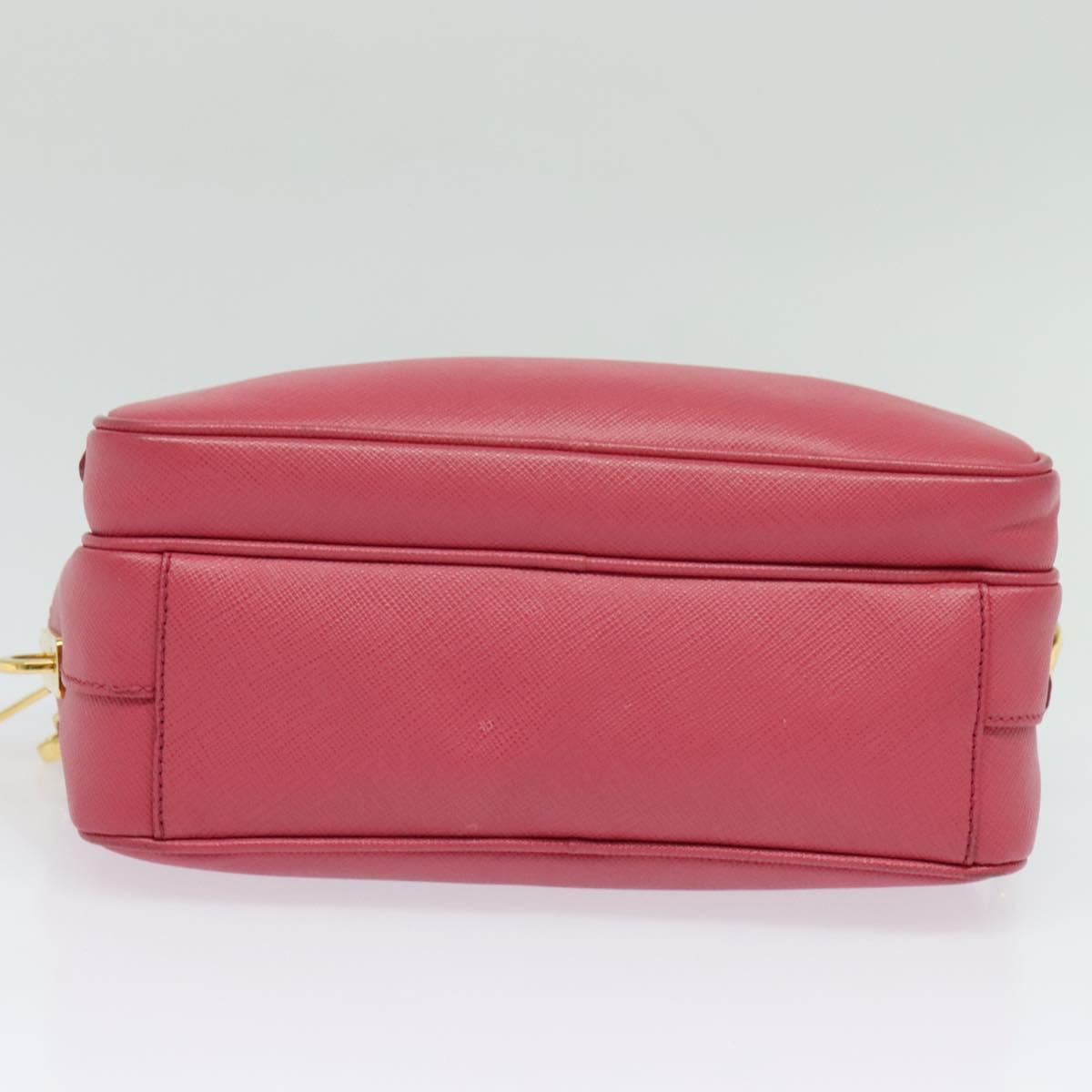 PRADA Shoulder Bag Safiano leather Pink Gold BT1010 Auth 137816