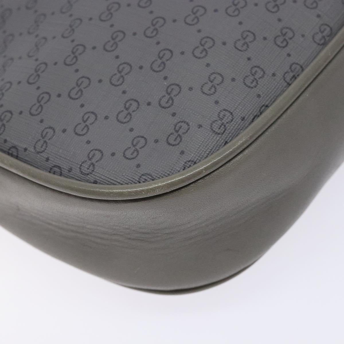 GUCCI Micro GG Supreme Shoulder Bag PVC Vintage Gray Silver Auth 137819