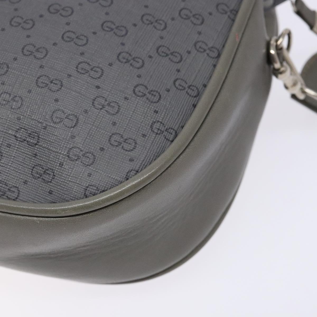 GUCCI Micro GG Supreme Shoulder Bag PVC Vintage Gray Silver Auth 137819