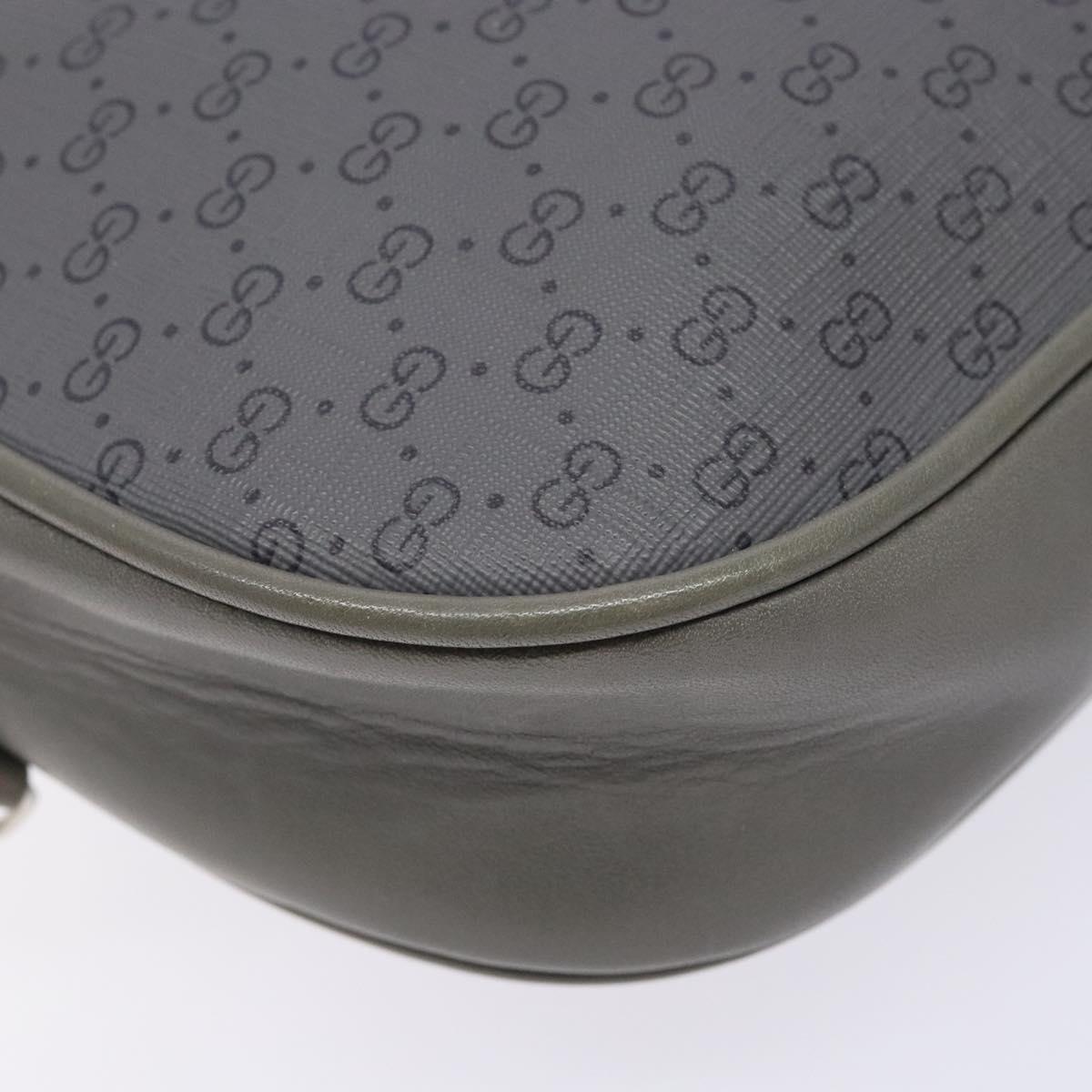 GUCCI Micro GG Supreme Shoulder Bag PVC Vintage Gray Silver Auth 137819